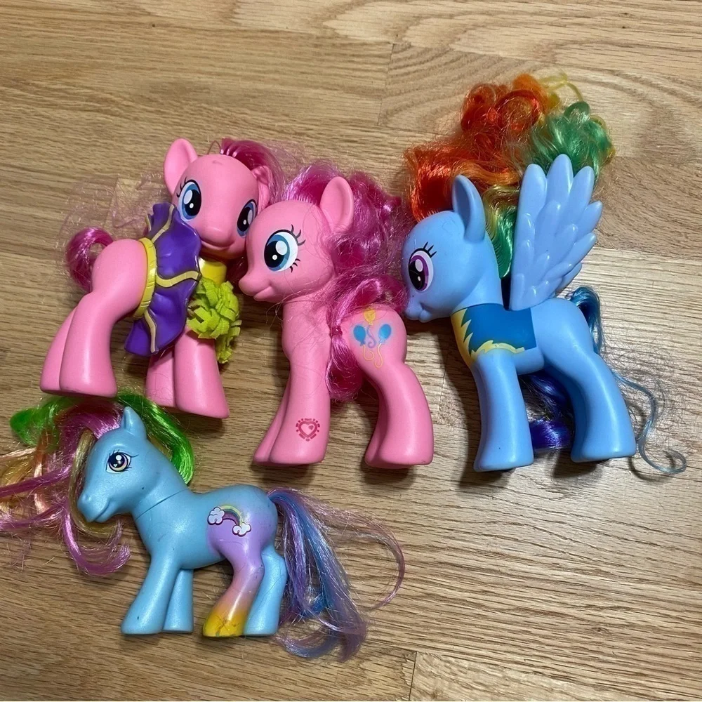My Little Pony Horse Lot Bundle 4 Figure Pink Blue